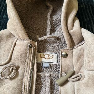 UGG Kids Beige Hooded Puffer Jacket